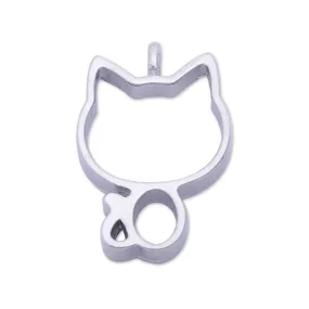 10 Silver Metal cat frame  21*32*4mm open back pendant  Zinc alloy accessories pendant trays Resin Setting Blanks