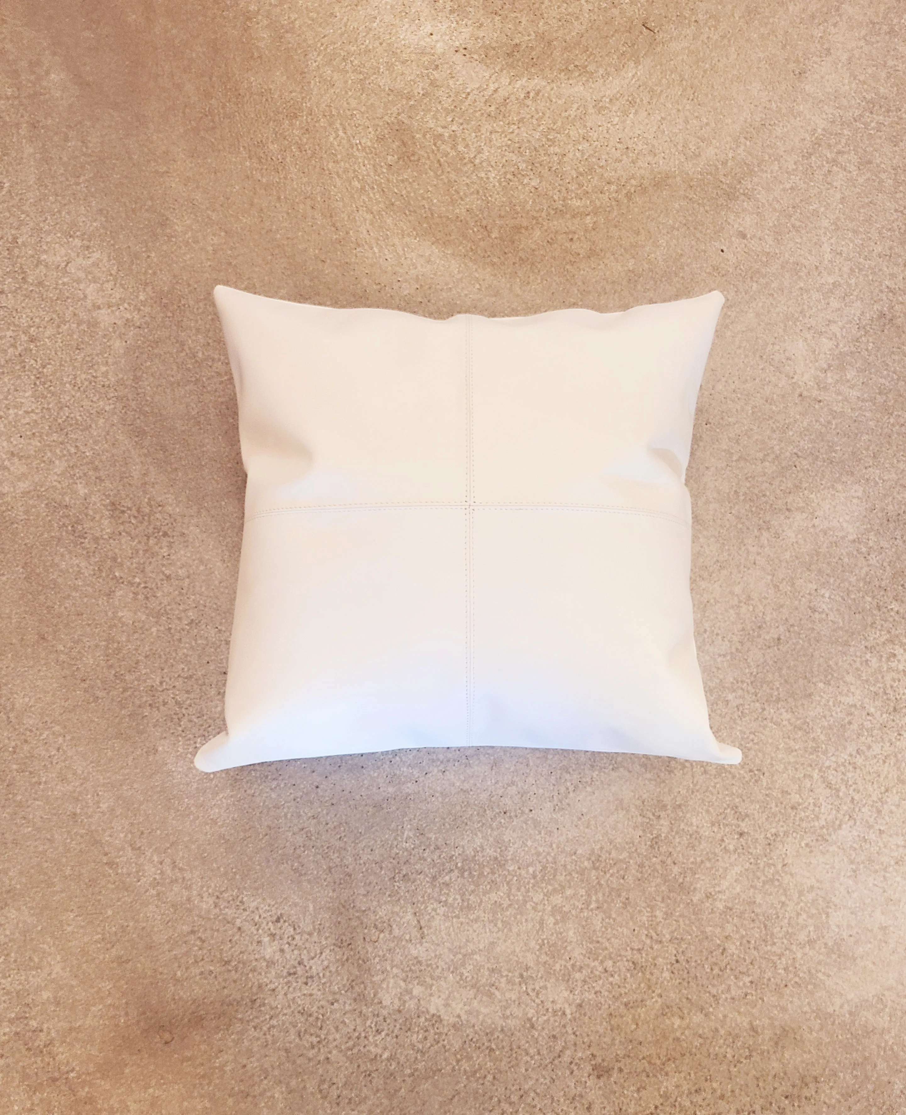 100% Leather Classic White Throw Pillow Cover - 18 x 18