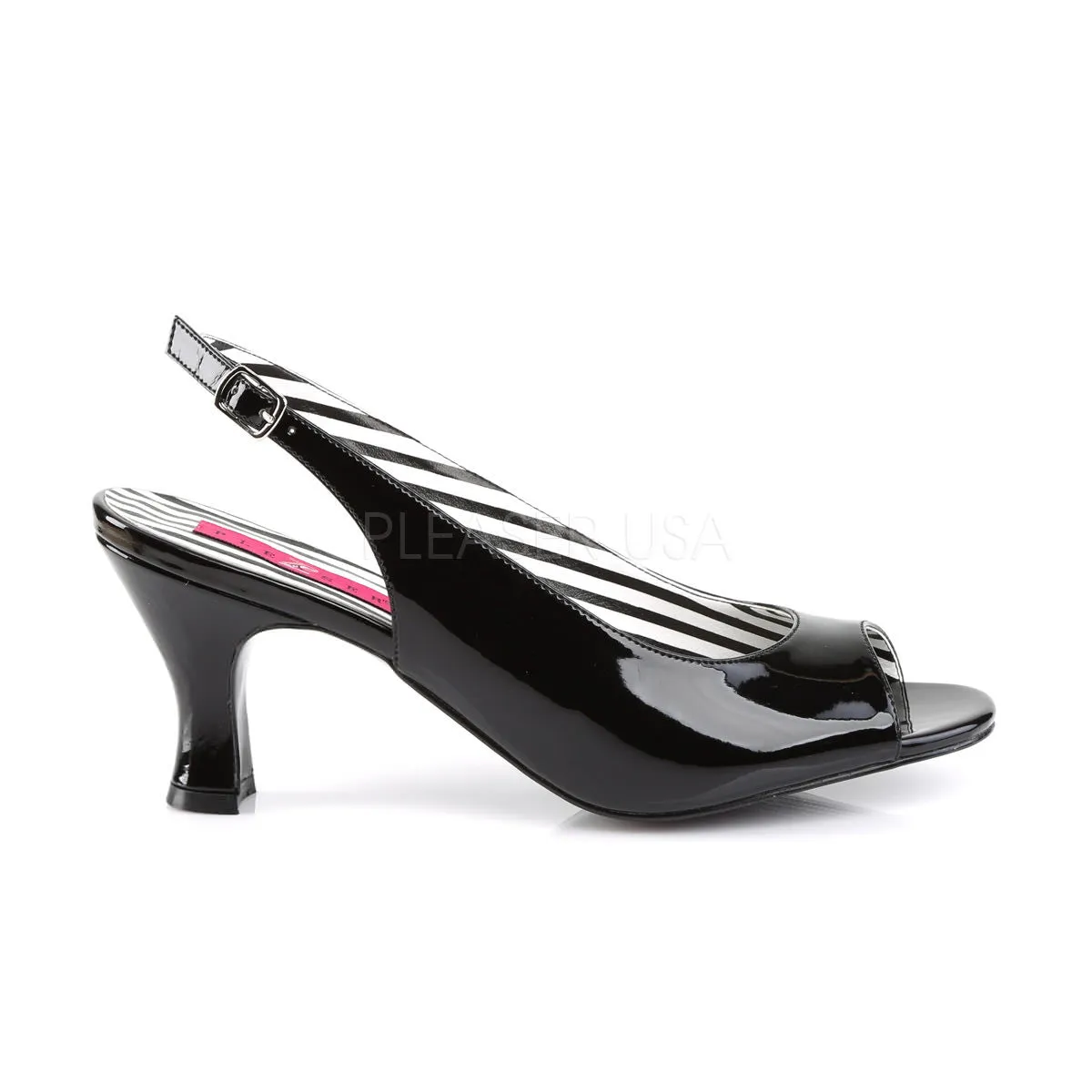 3 Inch Heel JENNA-02 Black Pat Pump