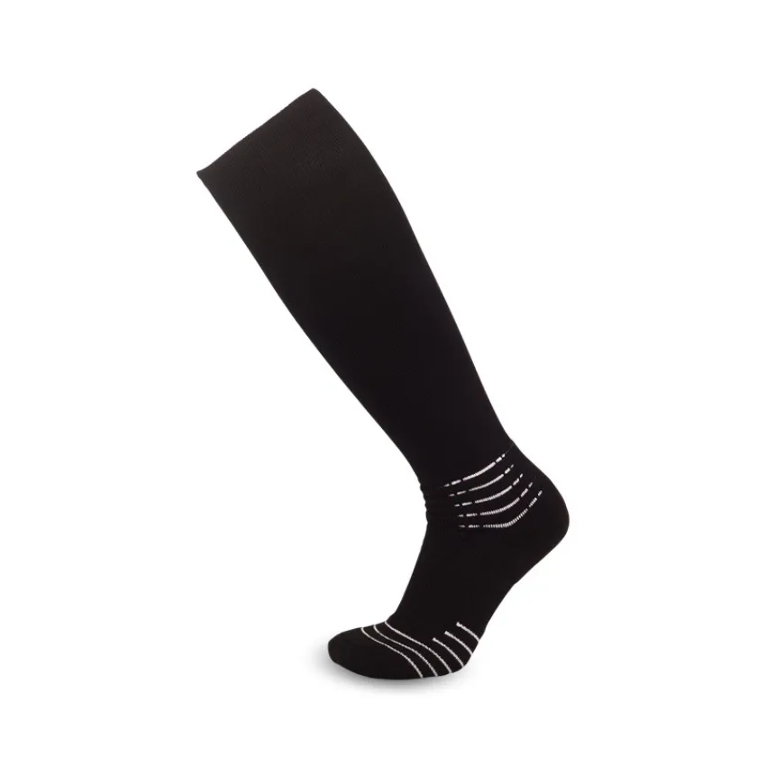 3 Pack Plain Black Long Football Socks for Men