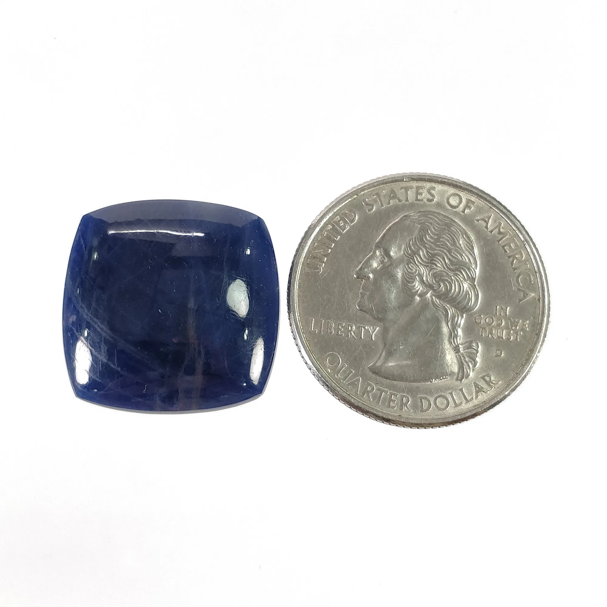 BLUE SAPPHIRE Gemstone Cabochon : 24.00cts Natural Untreated Unheated Sapphire Gemstone Cushion Shape Cabochon 20mm 1pc For Pendant