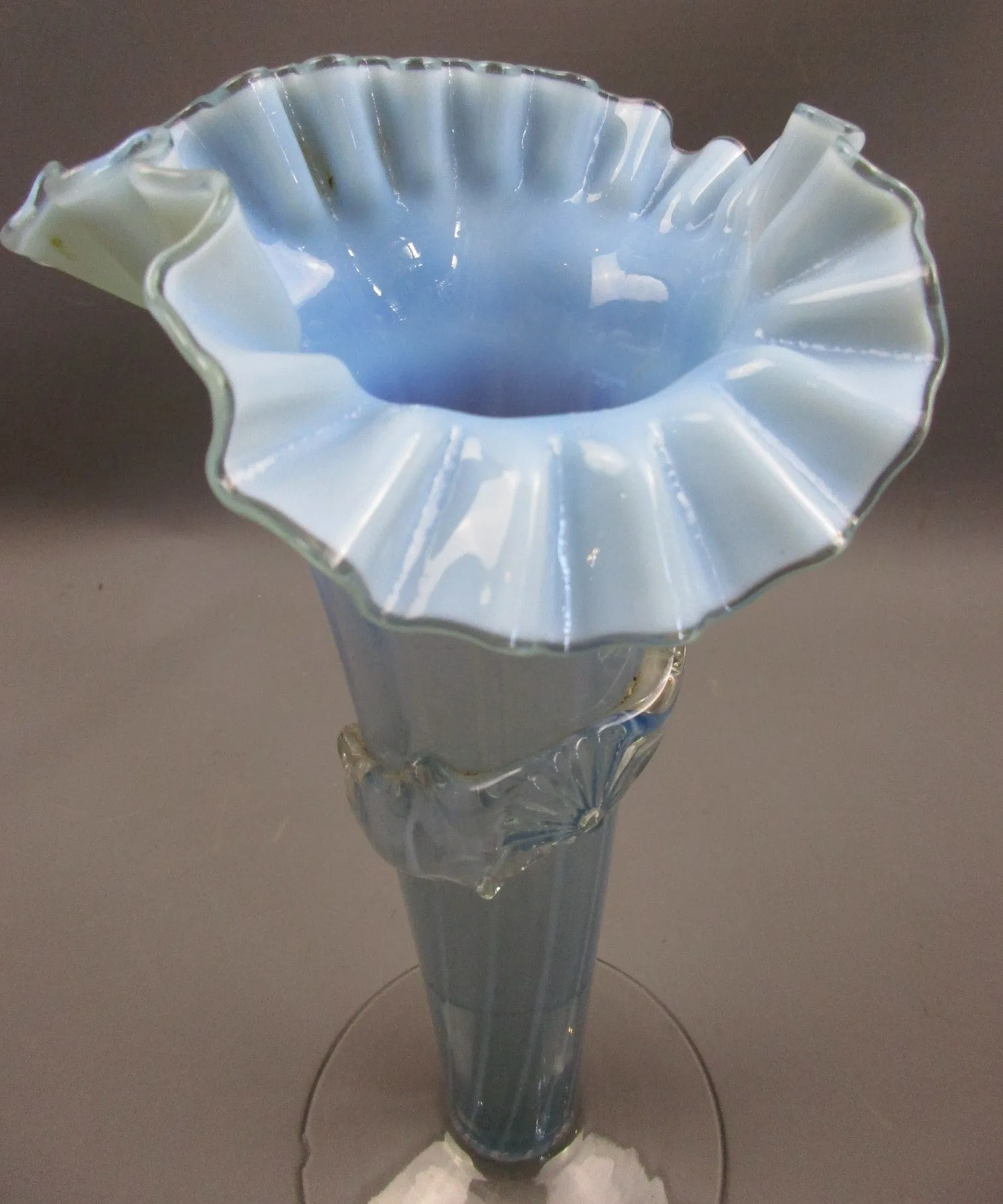 Blue Vaseline Vase Antique c1870