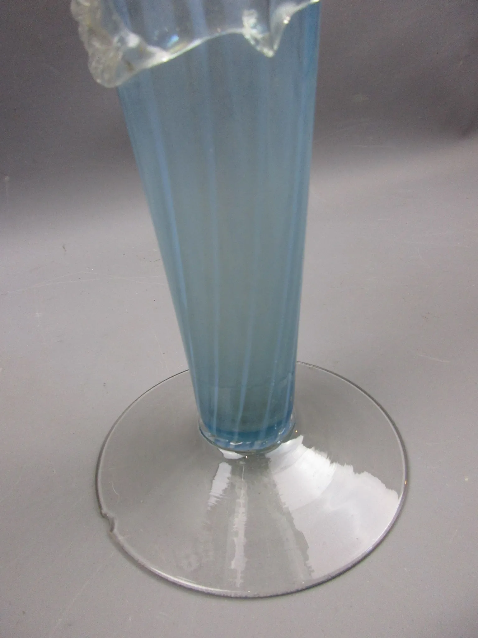 Blue Vaseline Vase Antique c1870