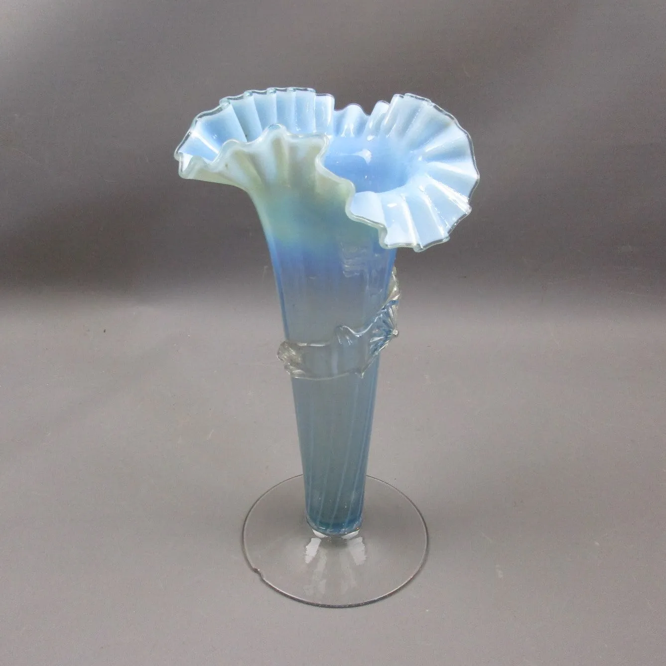 Blue Vaseline Vase Antique c1870