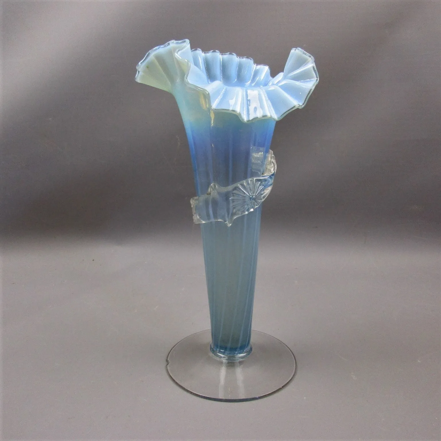 Blue Vaseline Vase Antique c1870