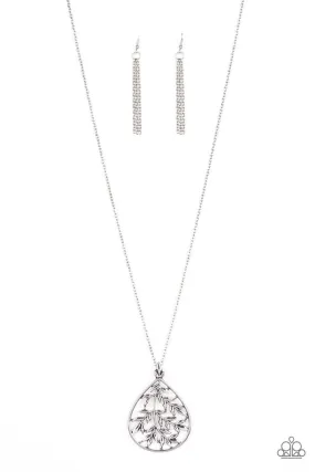 BOUGH Down Silver Necklace - Paparazzi Accessories