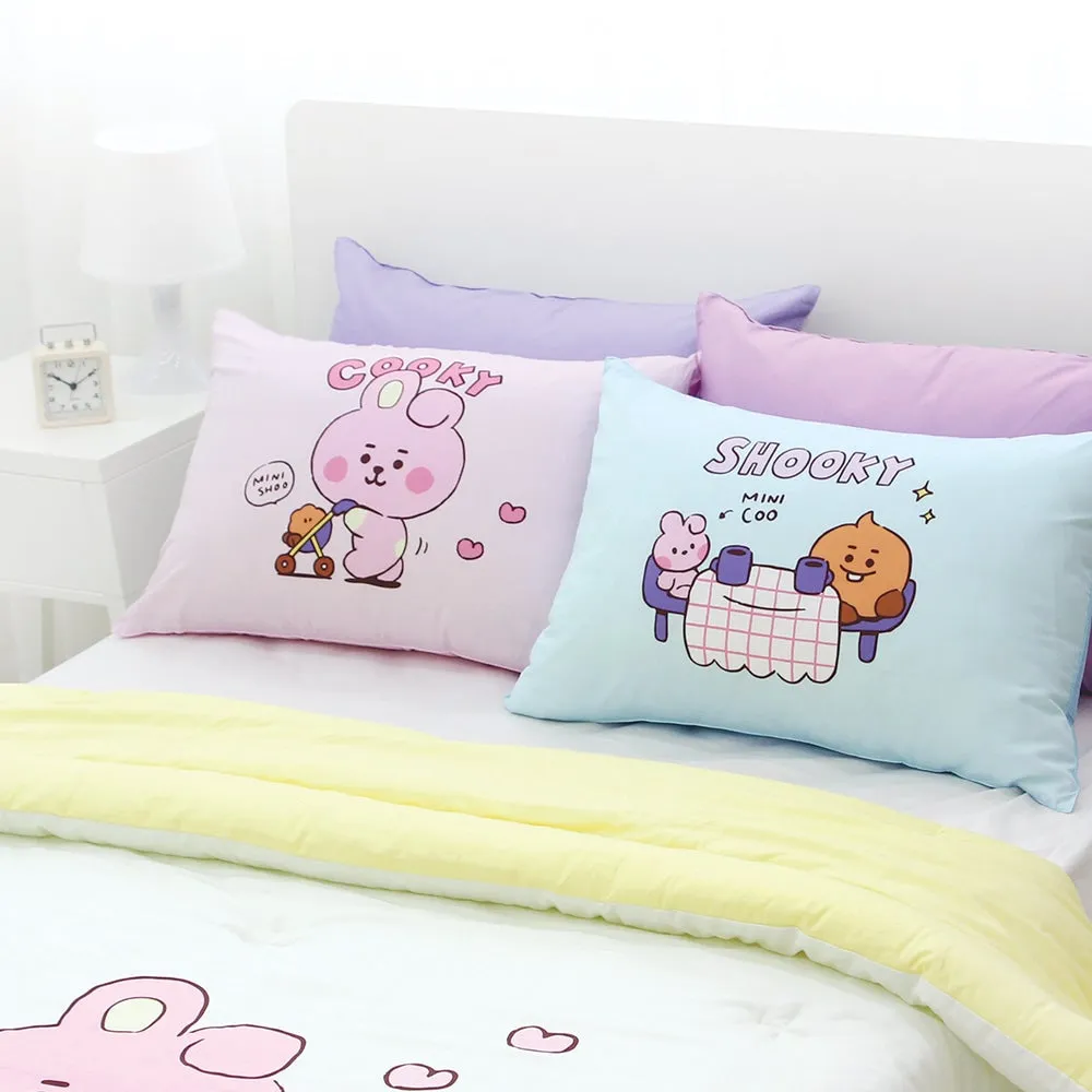 BT21 Little Buddy Pillow Covers Bangtan Boys BTS Cushion Cases 100% Cotton Kpop Home Decor Bedroom Naradeco Line Freinds