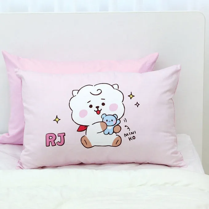 BT21 Little Buddy Pillow Covers Bangtan Boys BTS Cushion Cases 100% Cotton Kpop Home Decor Bedroom Naradeco Line Freinds