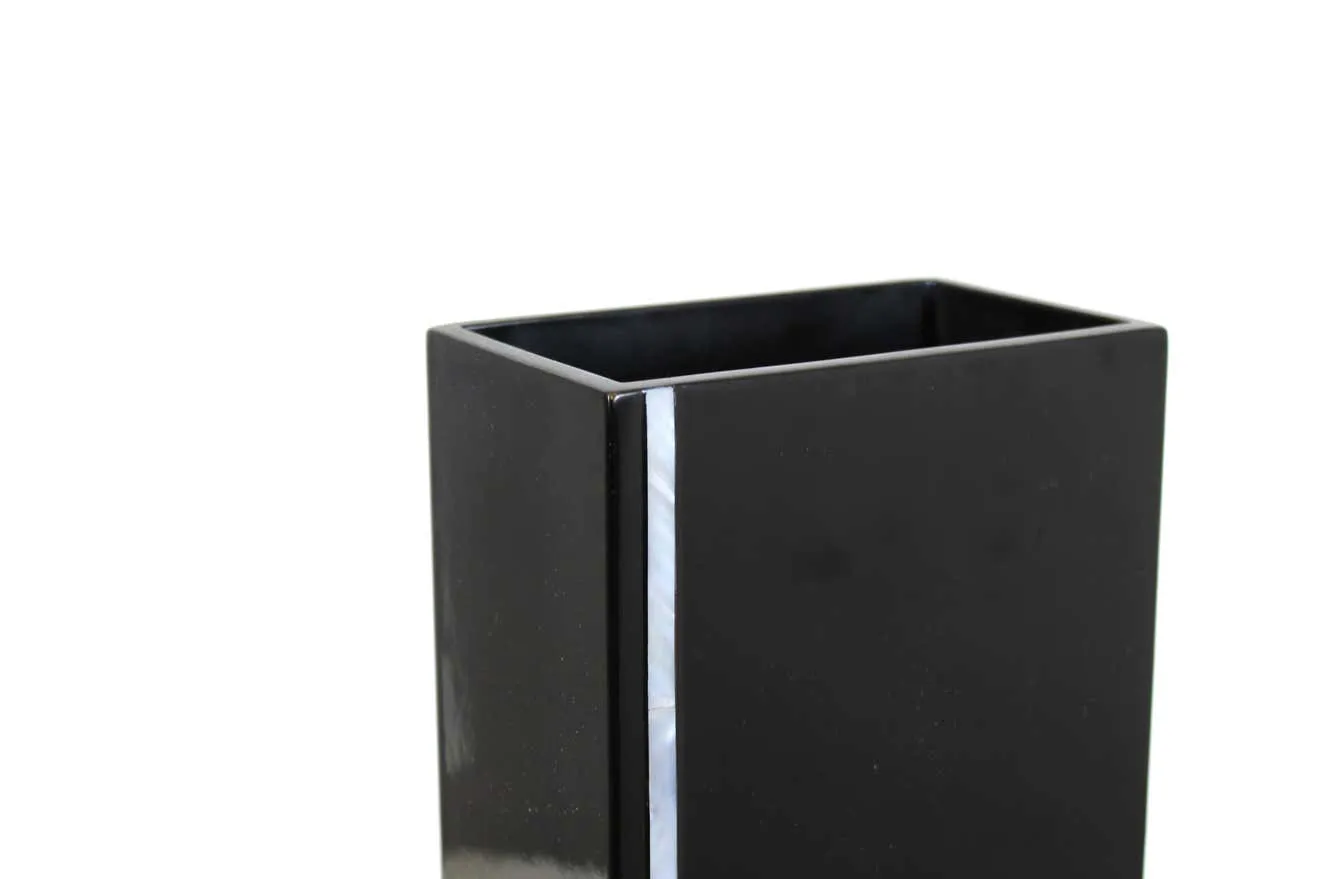 Calvin Klein Modern Black Lacquer Vase