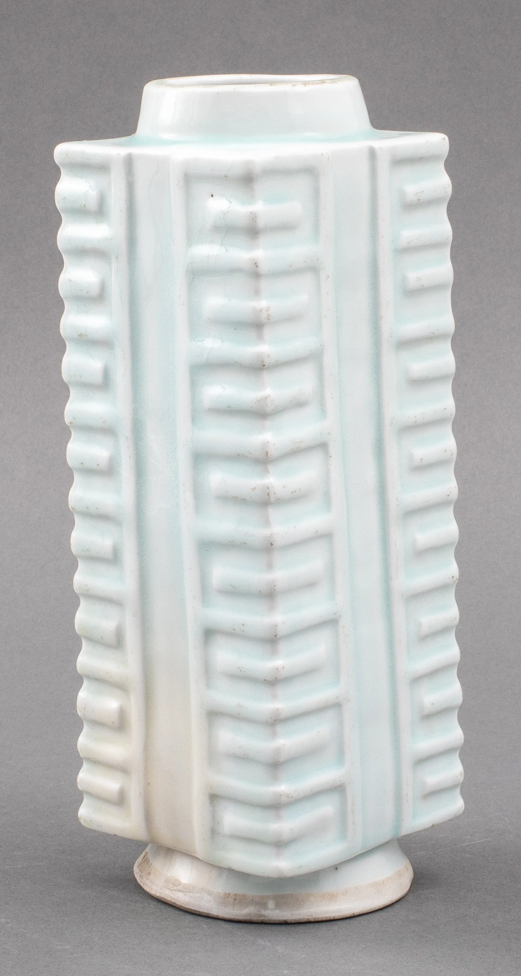 Chinese Celadon Glazed Porcelain Cong Vase