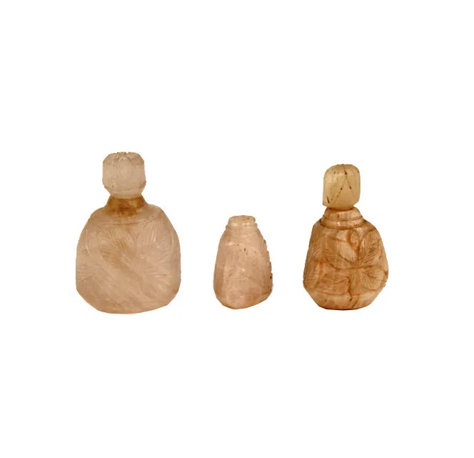 Chinese Pink Quartz Snuff Bottles, Set of Three