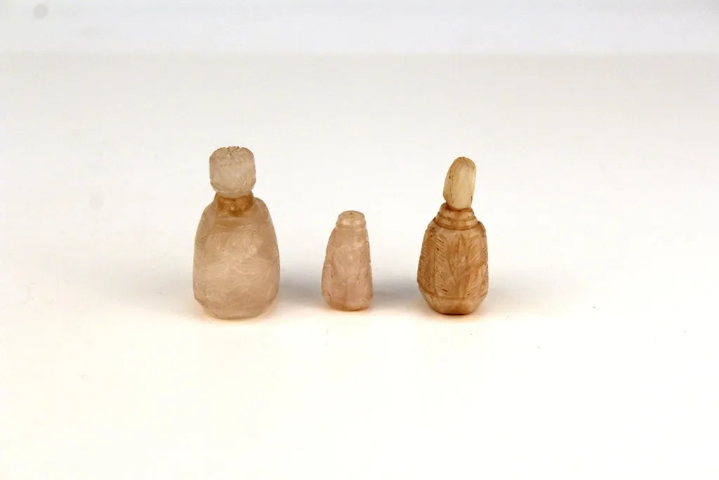 Chinese Pink Quartz Snuff Bottles, Set of Three