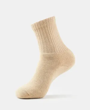 Compact Cotton Terry Crew Length Socks With StayFresh Treatment - Khaki