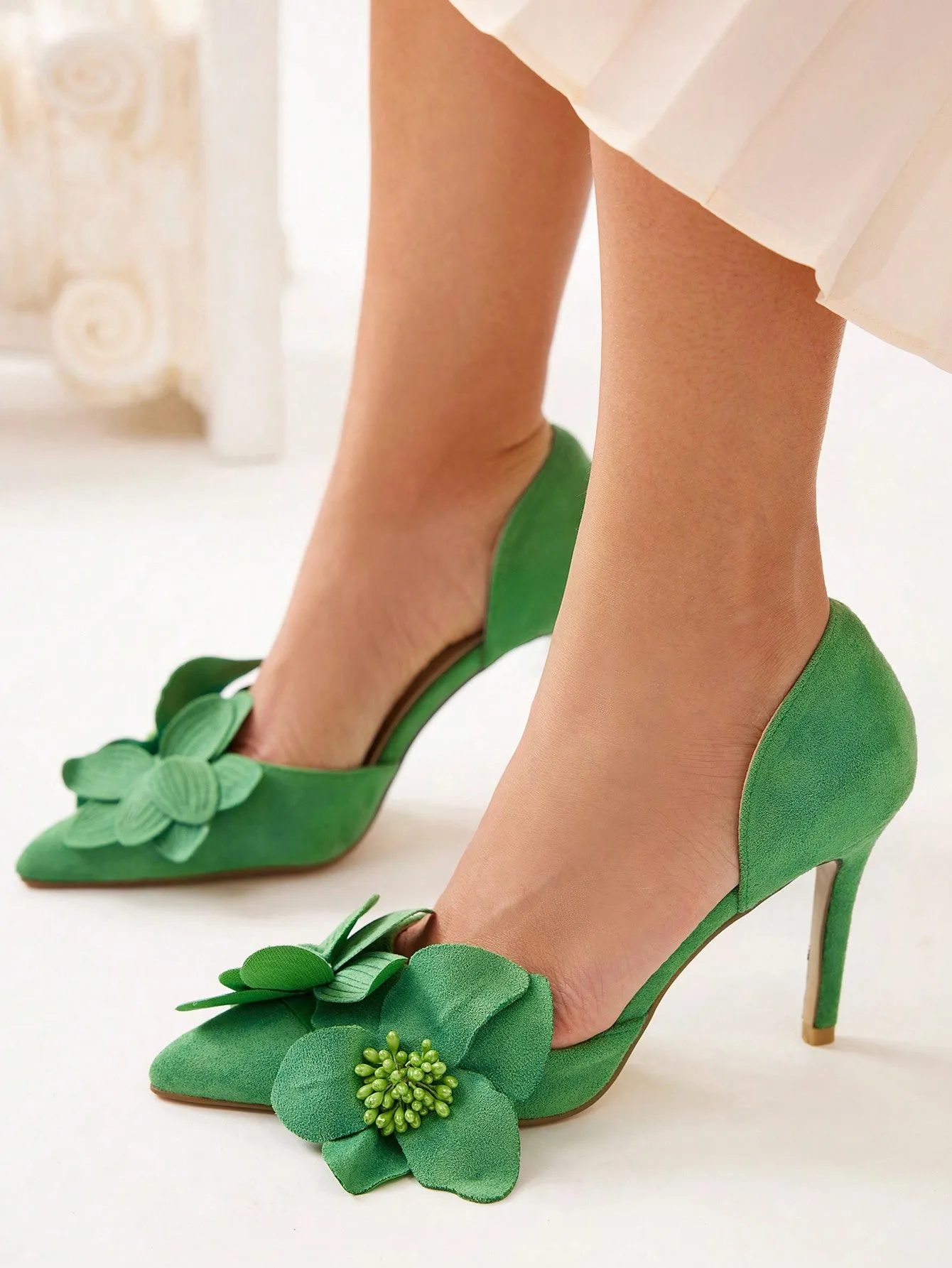 CUCCOO CHICEST Women Fashion Green High-Heeled Shoes Vacation Shoes Summer Sale