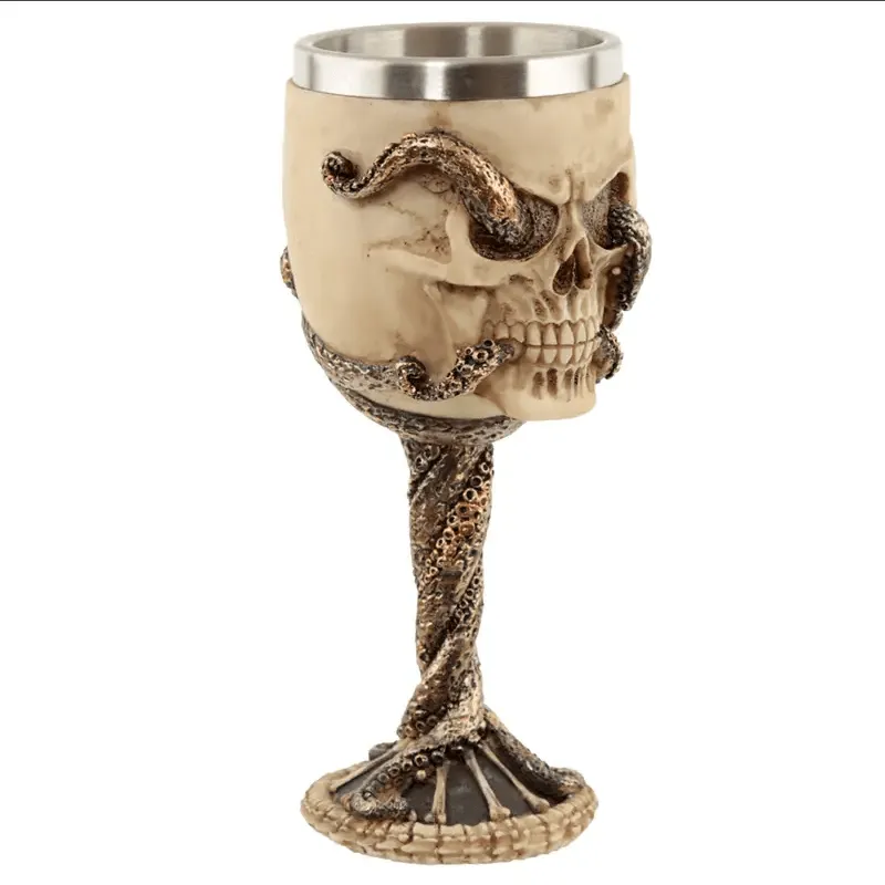 Decorative Bronze Octopus Skull Goblet