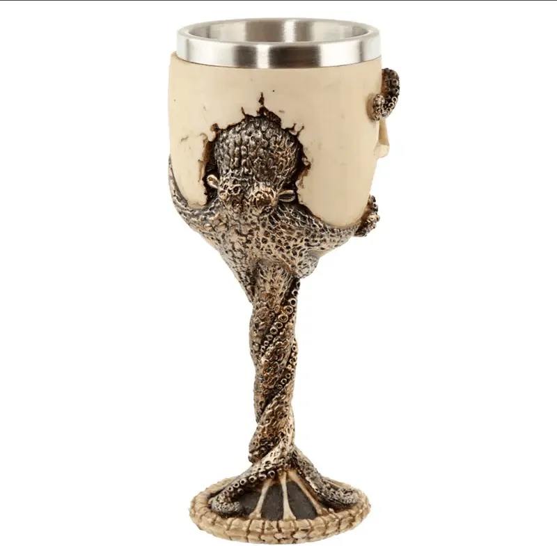 Decorative Bronze Octopus Skull Goblet