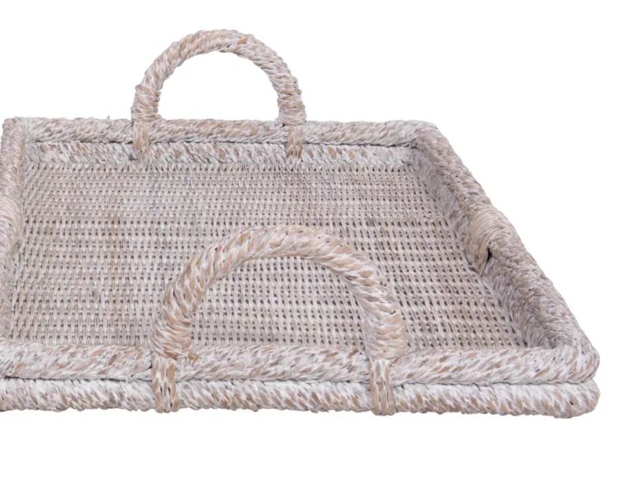 Decorative Rattan Trays with Handles