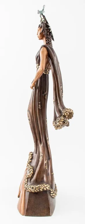 Erte "Peace" Patinated Bronze Sculpture, 1984