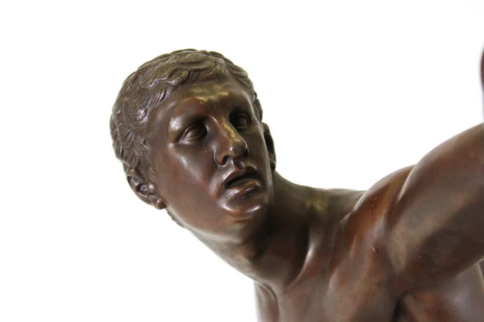 French Grand Tour Borghese Gladiator in Cast Metal