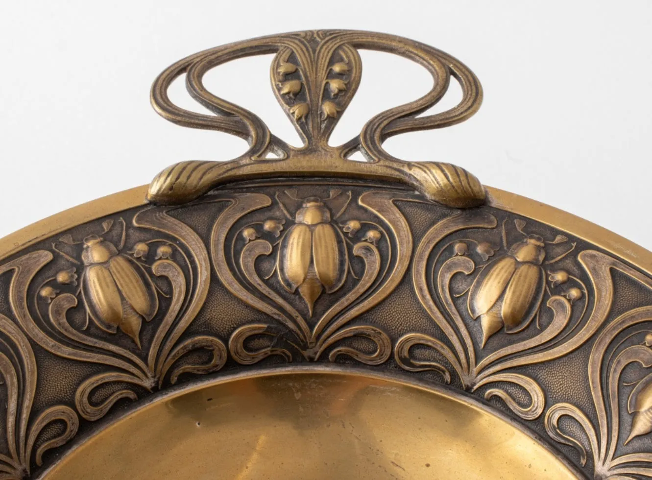 German WMF Jugendstil Brass Tazza, ca. 1890