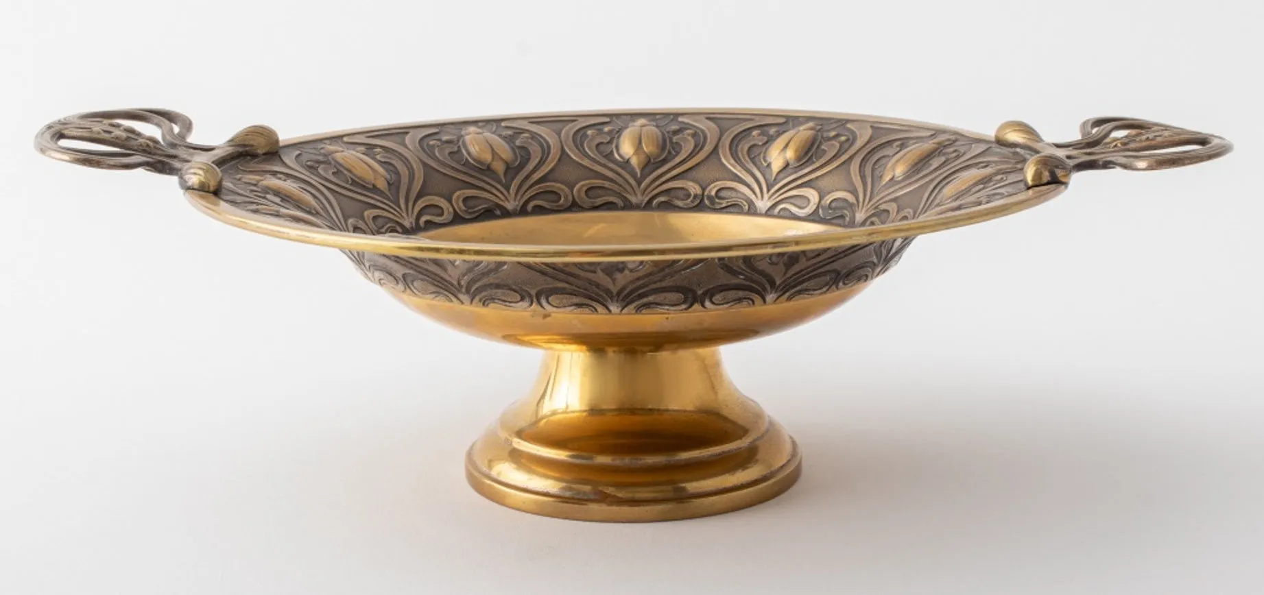 German WMF Jugendstil Brass Tazza, ca. 1890