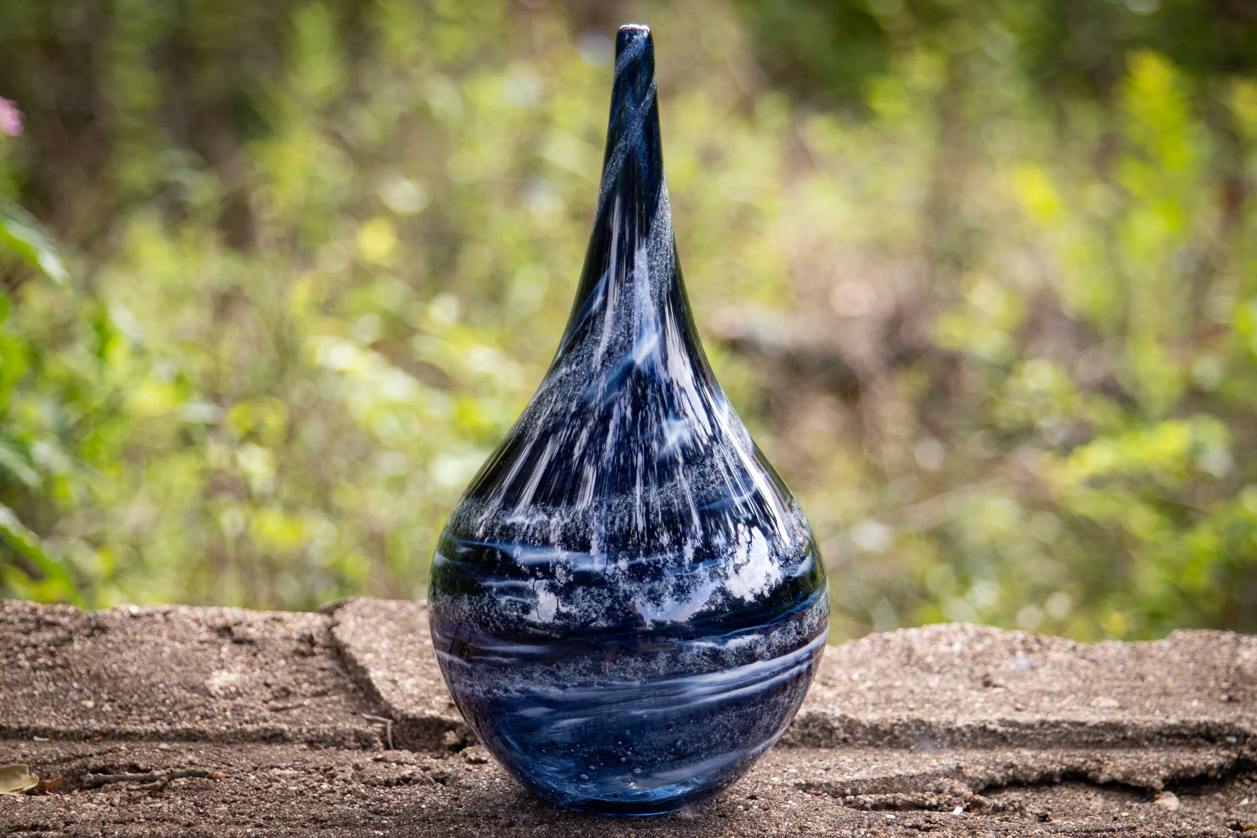 Glass Teardrop with Cremation Ash