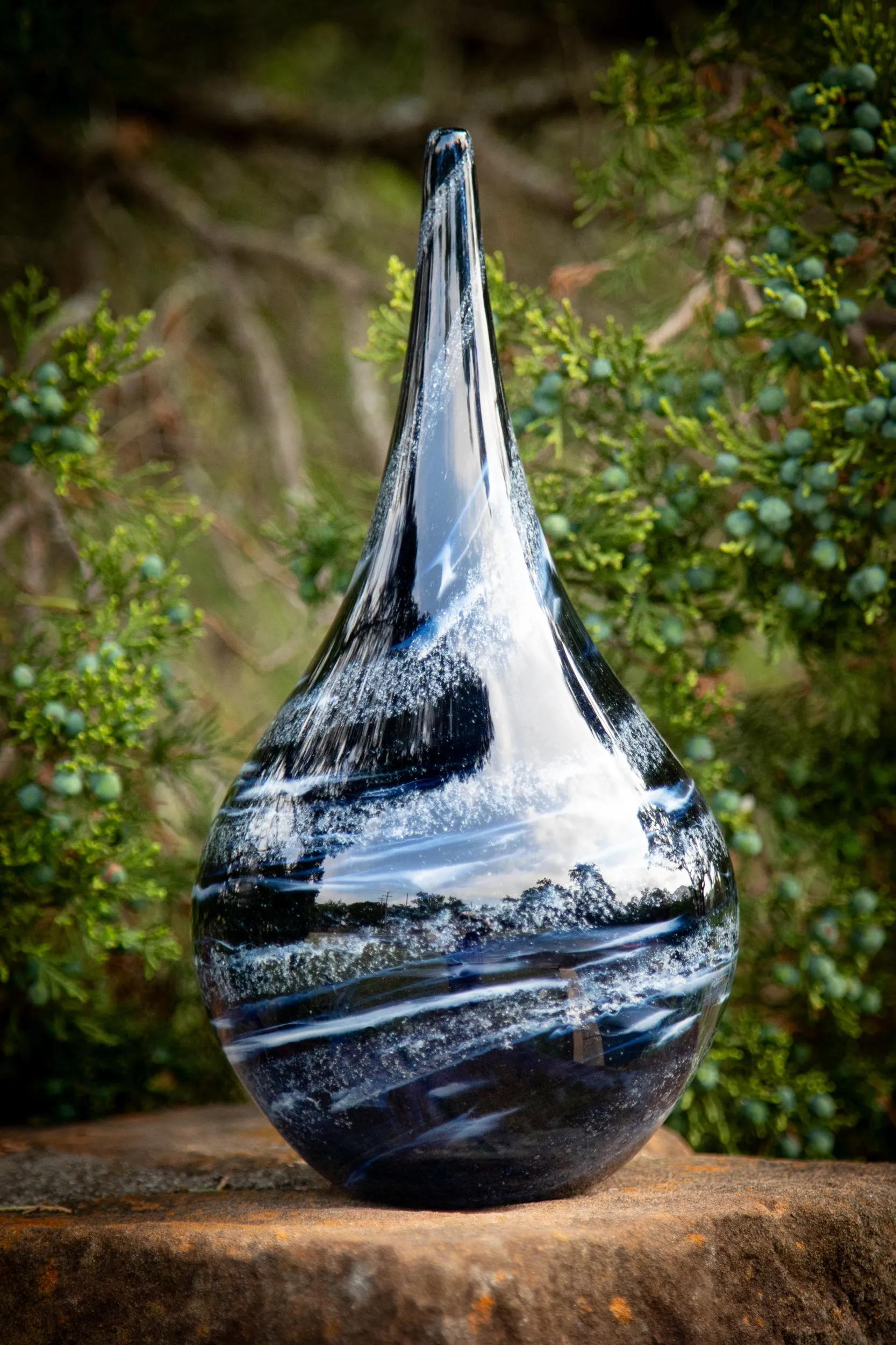 Glass Teardrop with Cremation Ash