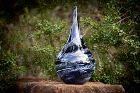 Glass Teardrop with Cremation Ash