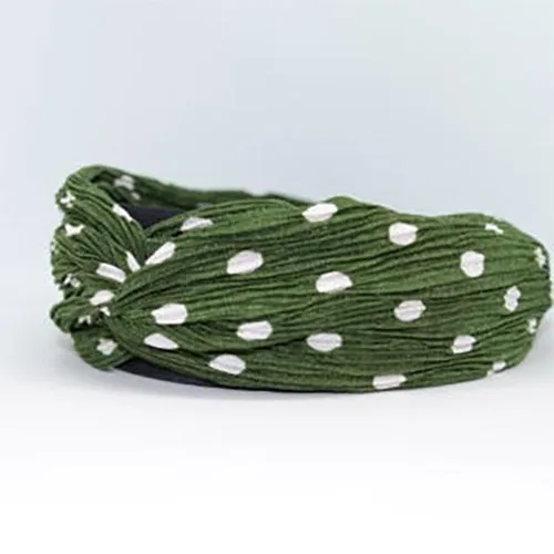 Green And White Polka Dot Headband