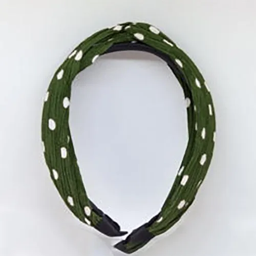 Green And White Polka Dot Headband