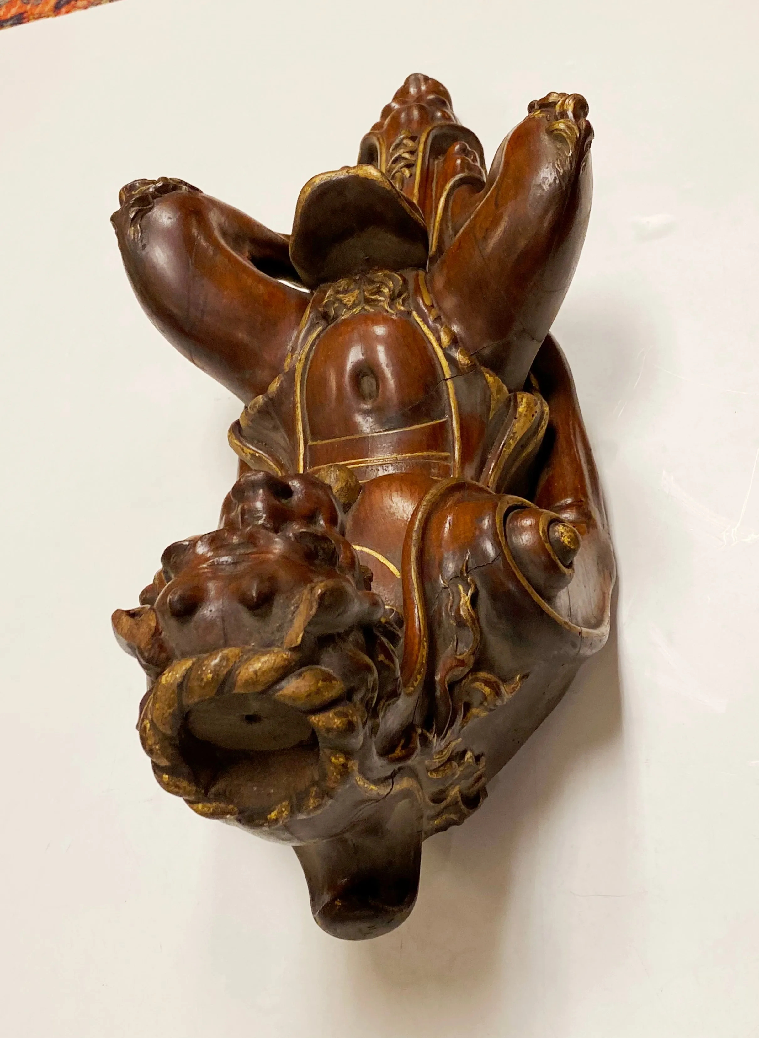 Italian Florentine Carved Wood Dog Wall Sculptures