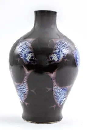 Japanese Koi Fish Ceramic Vase