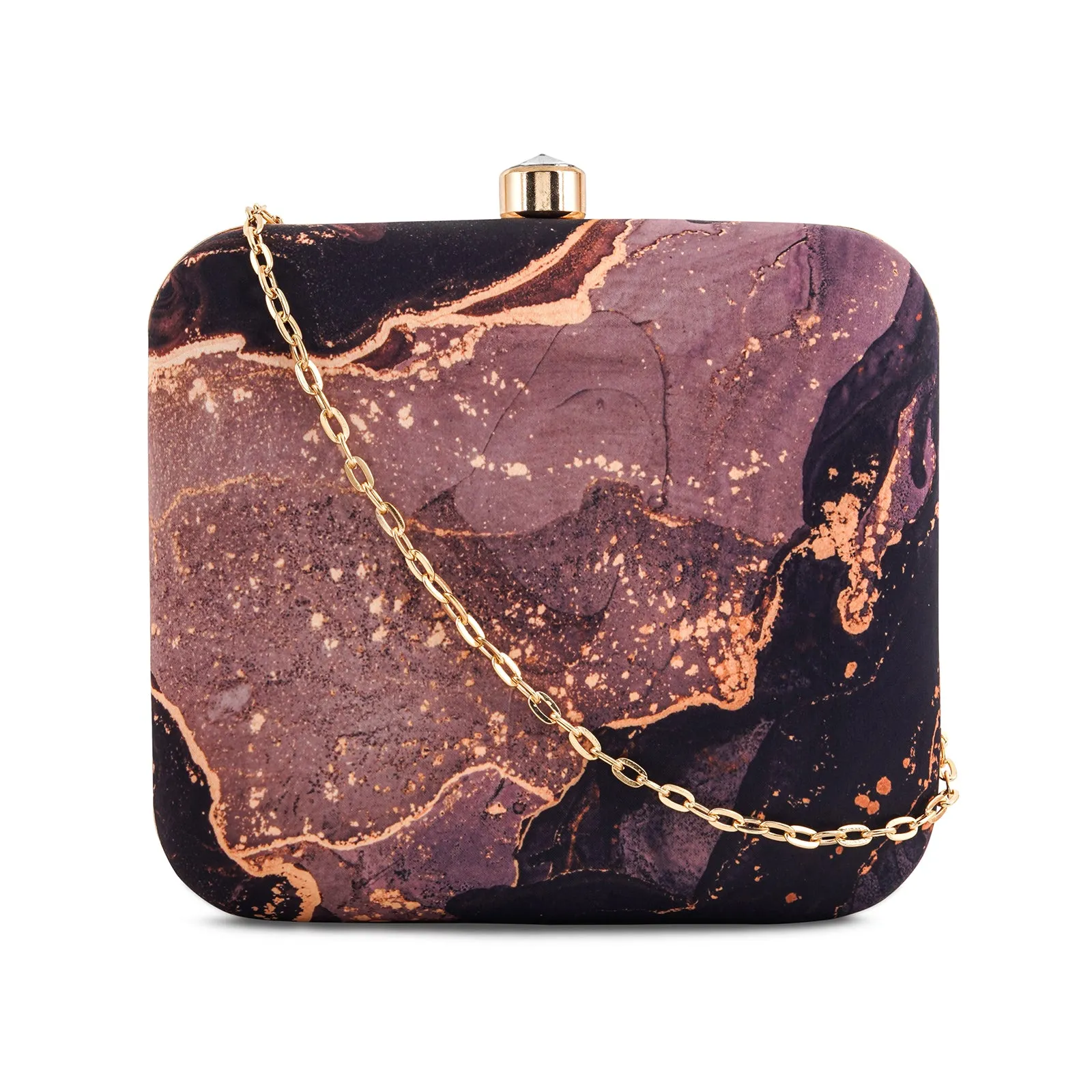 Kahlua Stardust Pink And Purple Printed Clutch