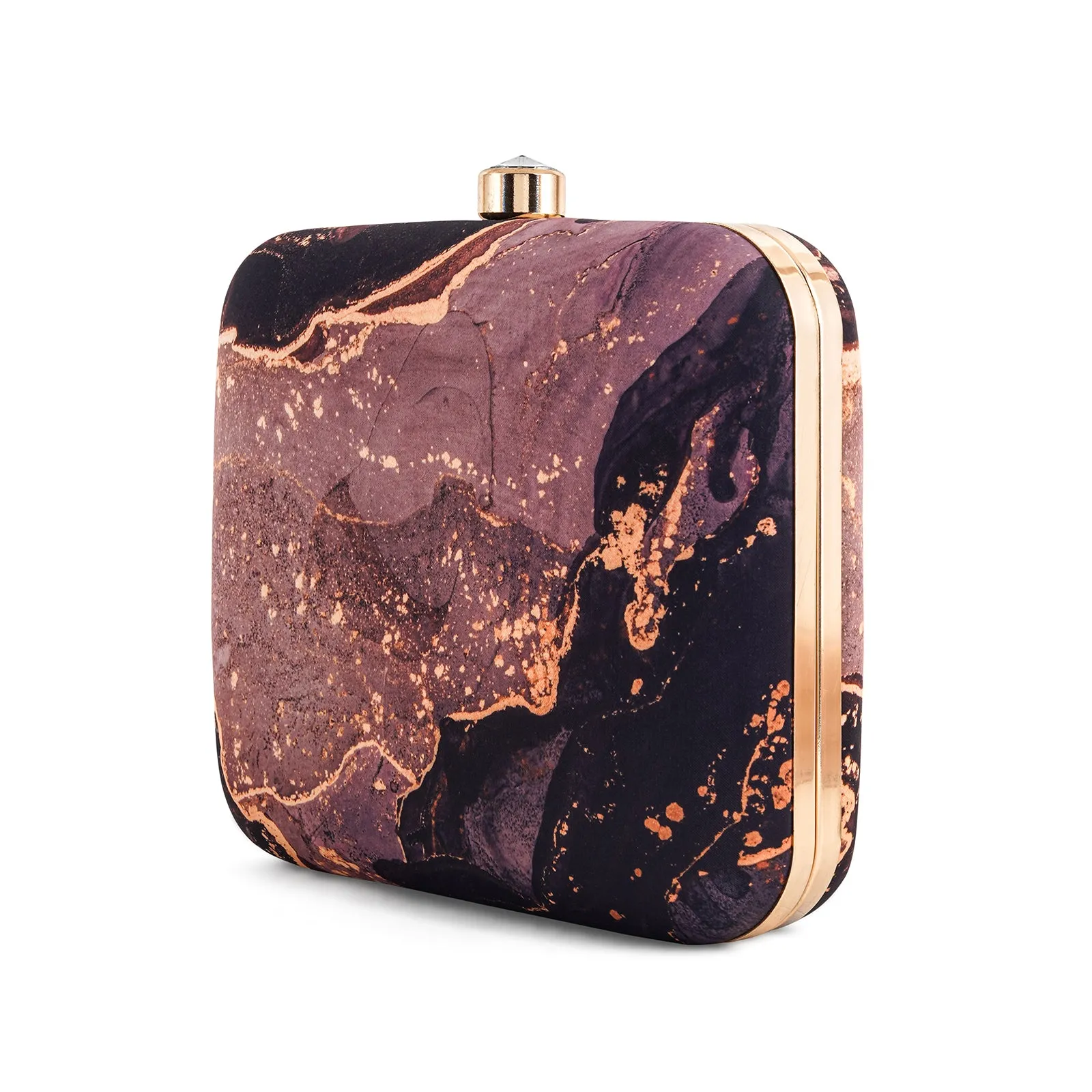 Kahlua Stardust Pink And Purple Printed Clutch