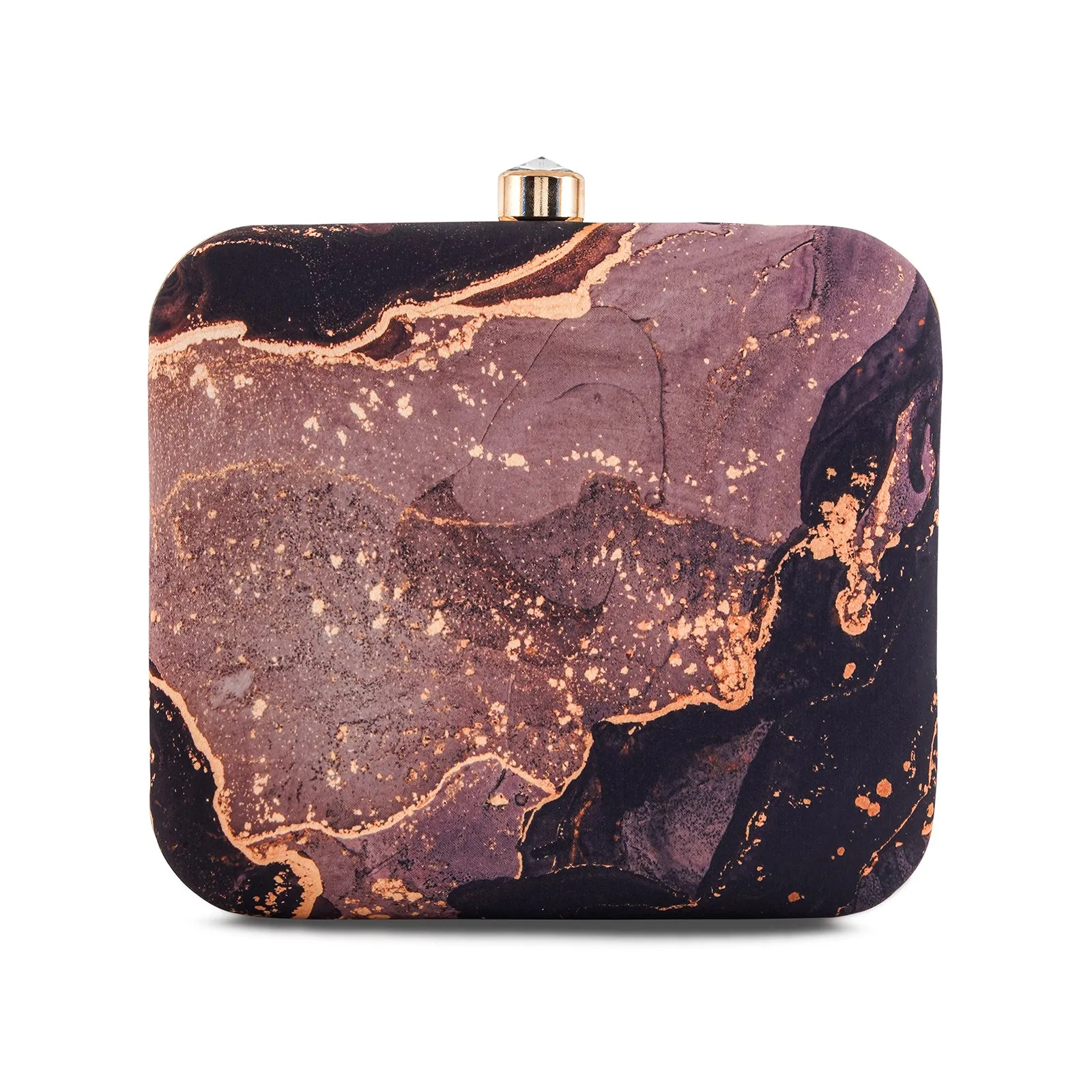 Kahlua Stardust Pink And Purple Printed Clutch