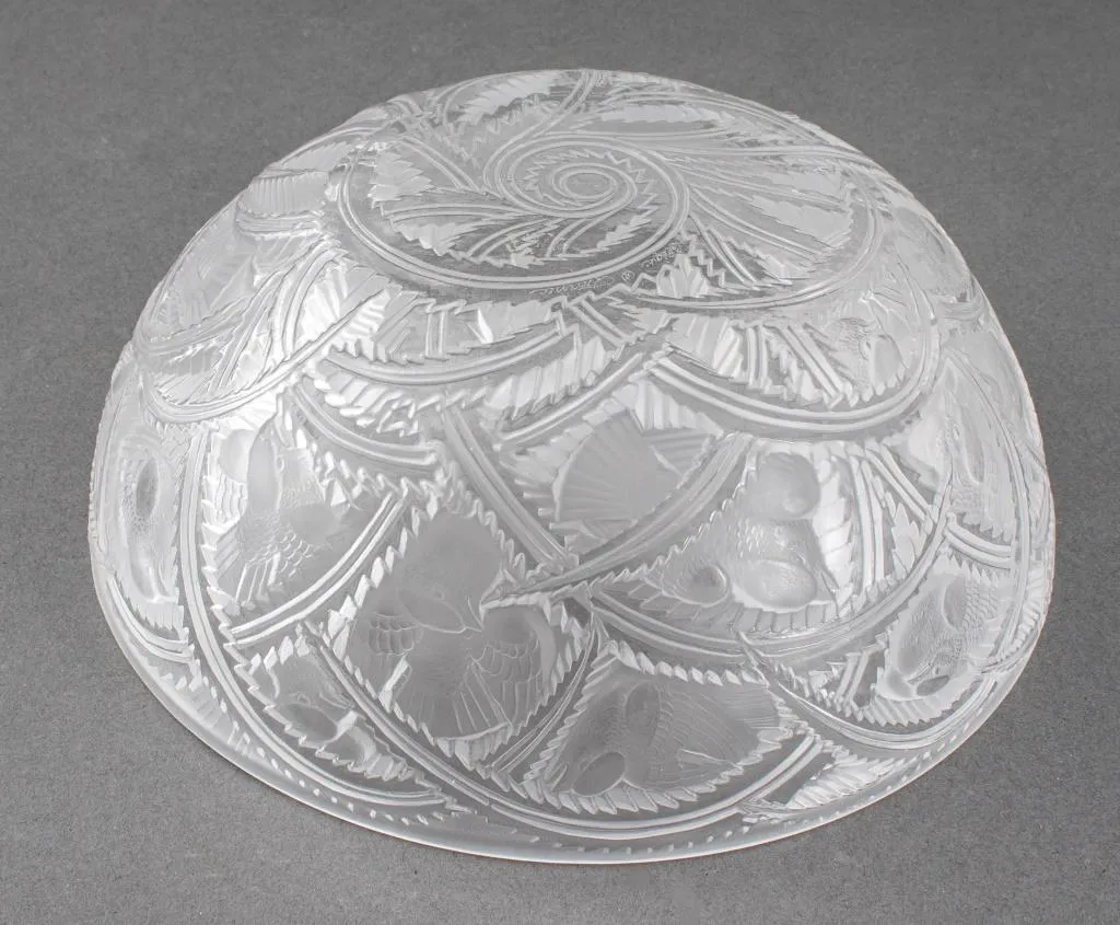 Lalique Frosted & Clear Crystal Bowl