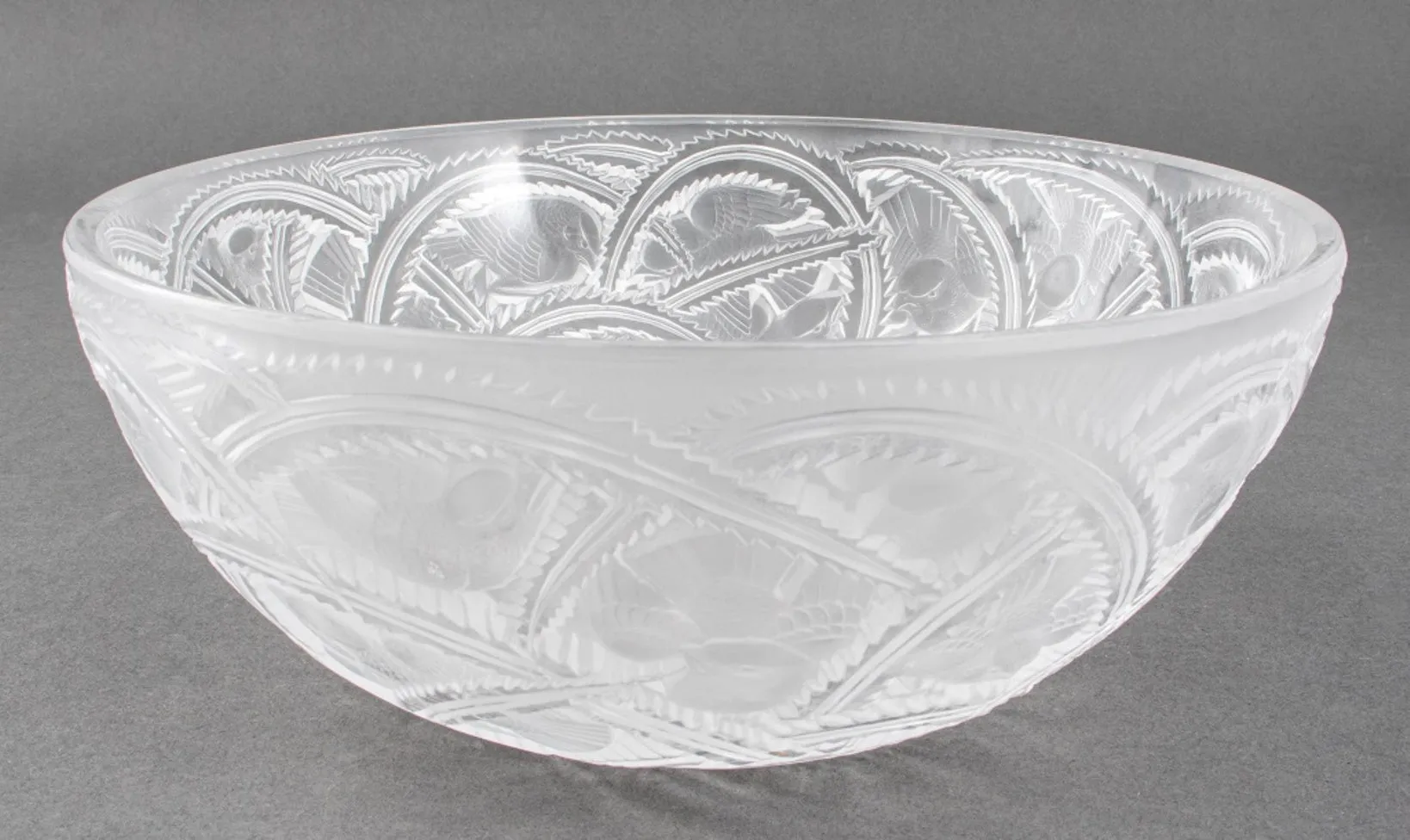 Lalique Frosted & Clear Crystal Bowl