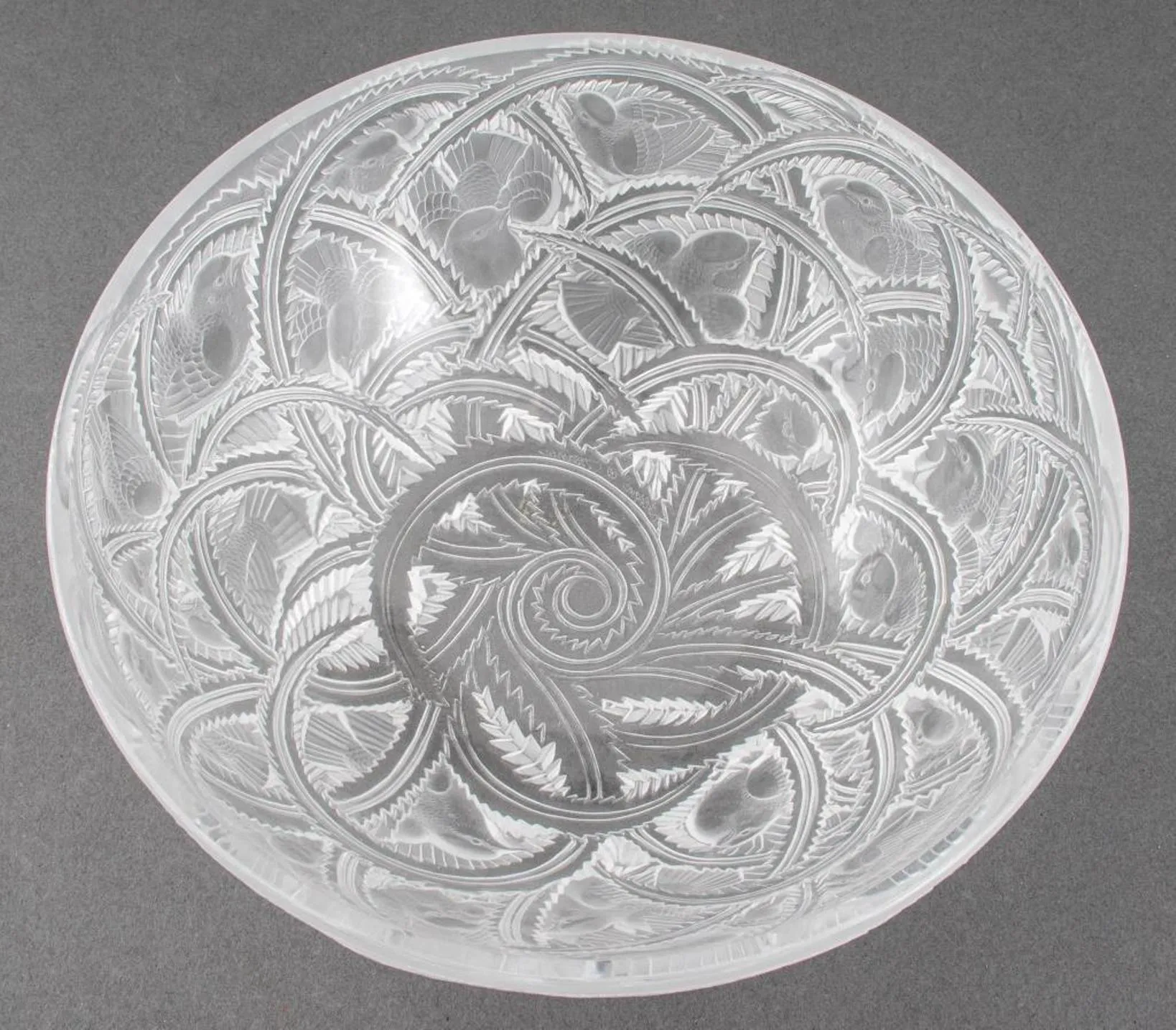 Lalique Frosted & Clear Crystal Bowl