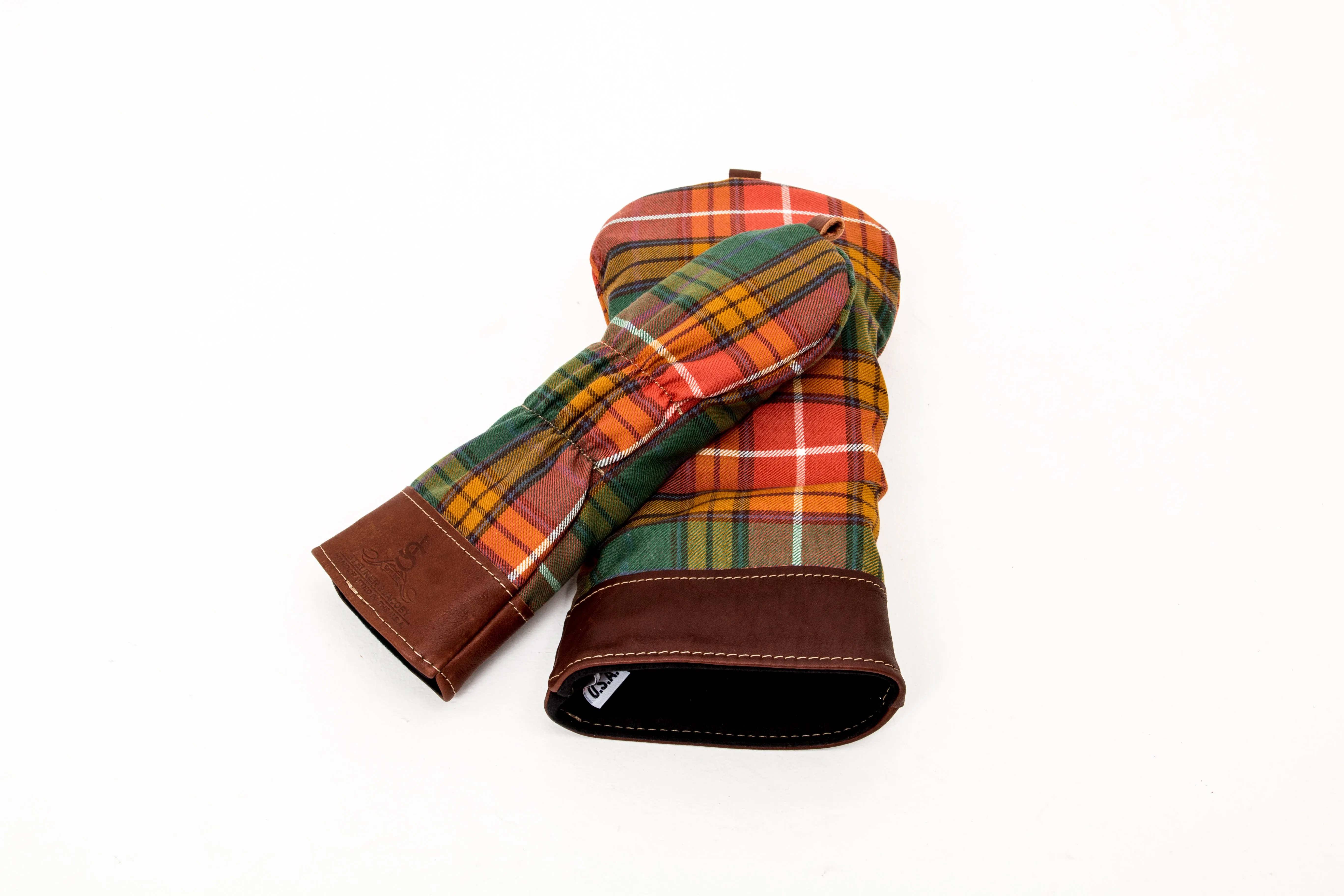 Leather and Wool Tartan Head Cover