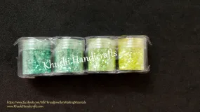 Light Green shaded Glitter Powder For Resin Crafts ,Jewelry Mold Filling and Nail art.Pack of 4 bottles included!