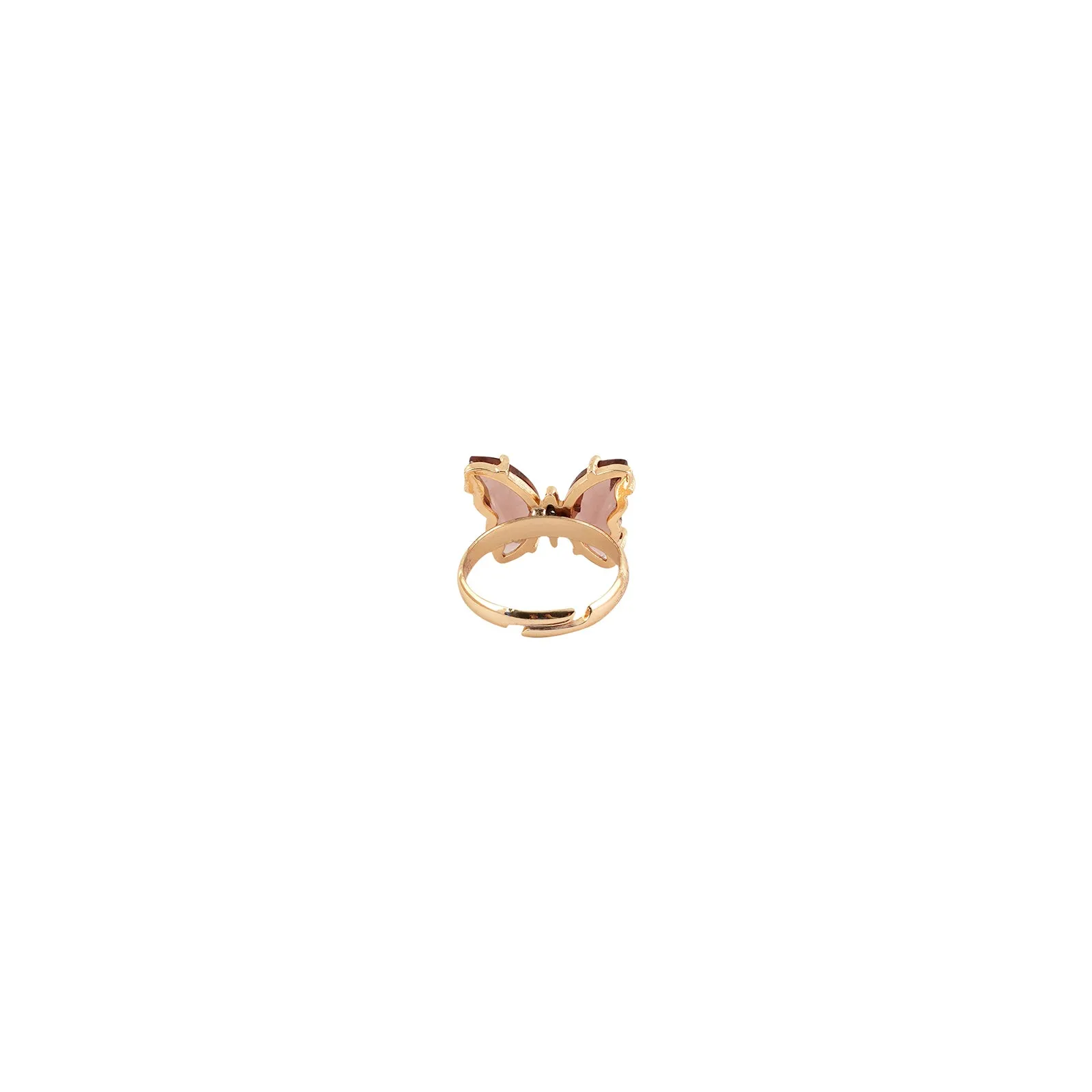 Mabel Butterfly Big Brown Stone Ring