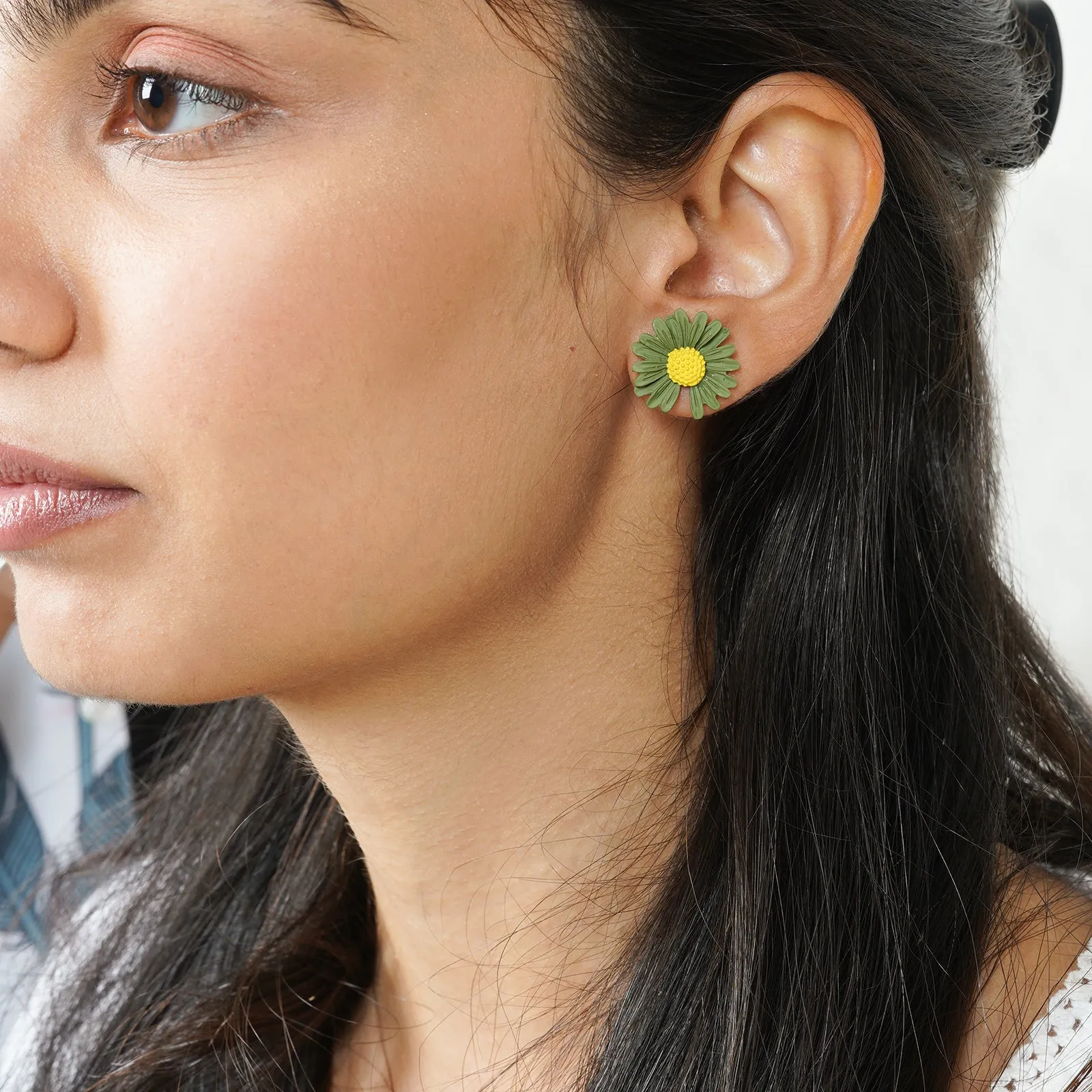 Merry Color Pop Green Floral Earring