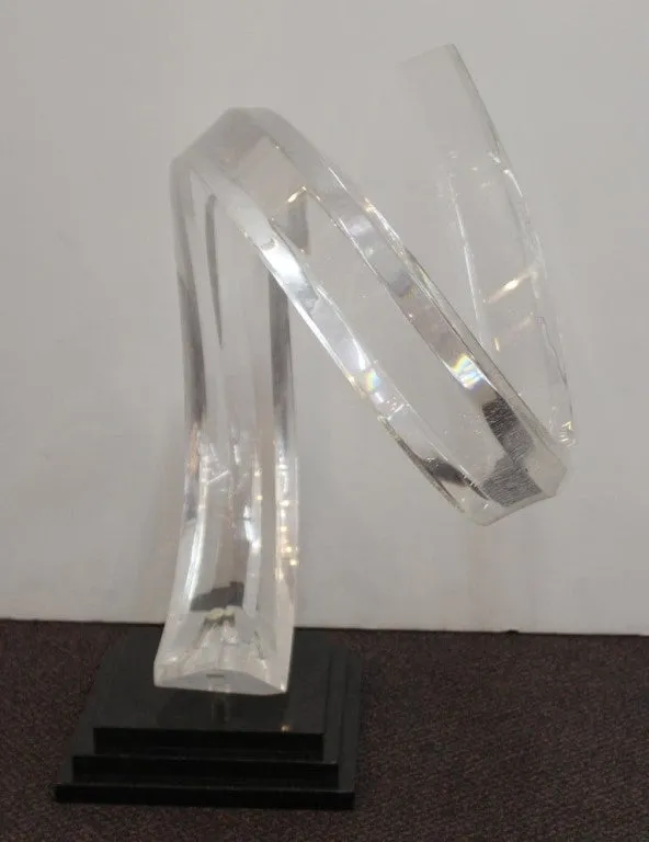 Mid-Century Modern Abstract Lucite Swirl on Stone