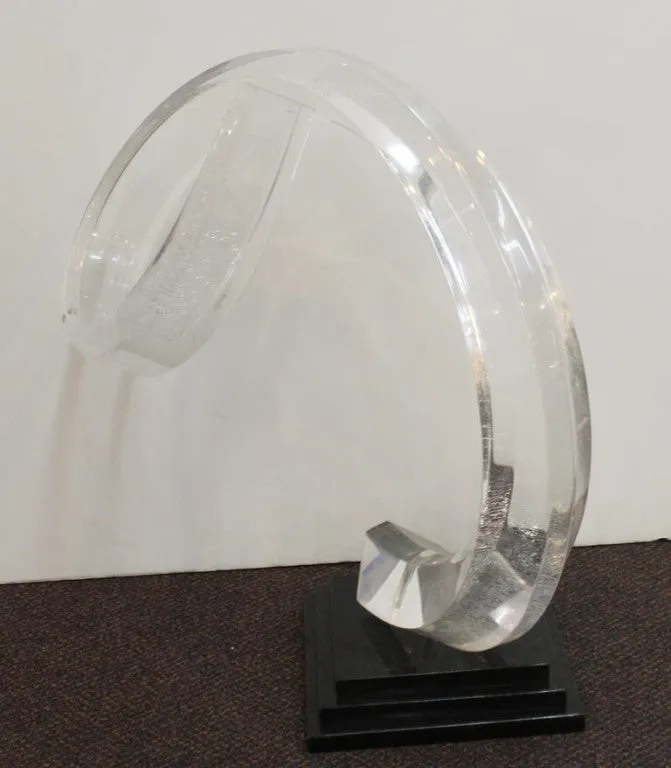 Mid-Century Modern Abstract Lucite Swirl on Stone