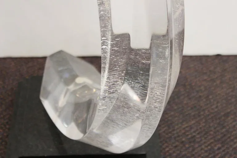 Mid-Century Modern Abstract Lucite Swirl on Stone