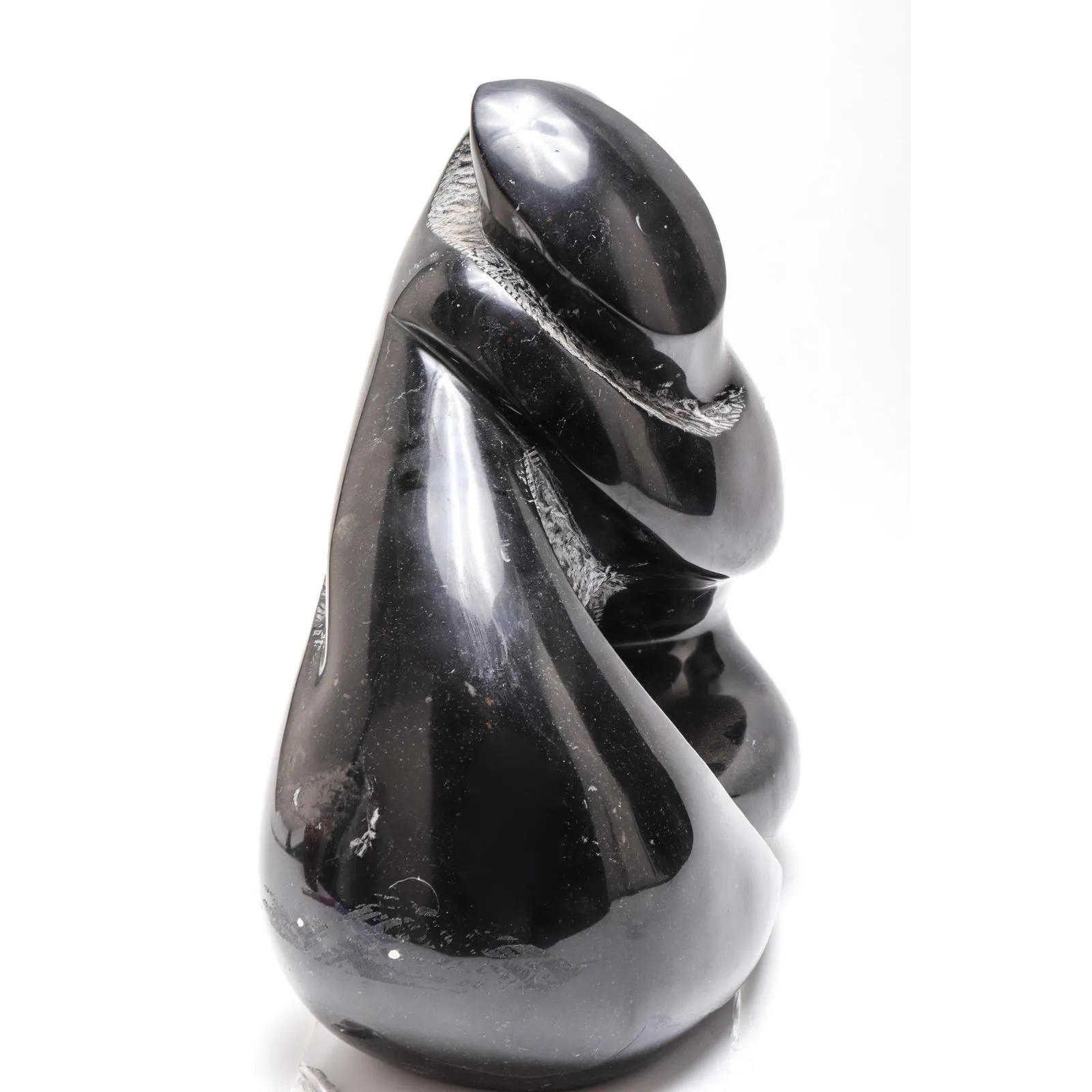 Mid-Century Modern Abstract Soapstone Sculpture of Embracing Couple