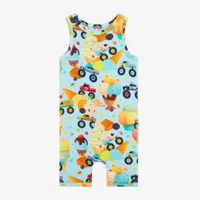 Monster Trucks - Basic Racerback Short Length Romper