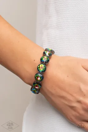 Number One Knockout - Multi Oil Spill Stretchy Bracelet