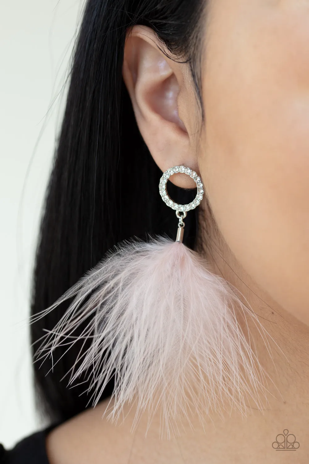 Paparazzi Accessories - BOA Down - Pink Earrings