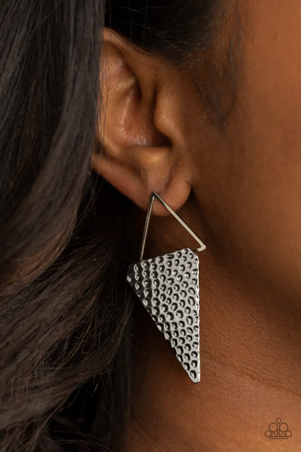 Paparazzi Accessories - Have A Bite - Silver Earrings